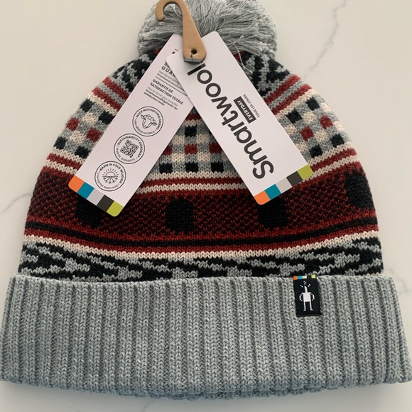 SmartWool Fair Isle Beanie - Merino Wool, Fleece Lined NWT 
Light Gray Heather - Picture 1 of 8
